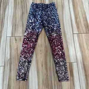 Terez Blue and Red Speckled Leggings
